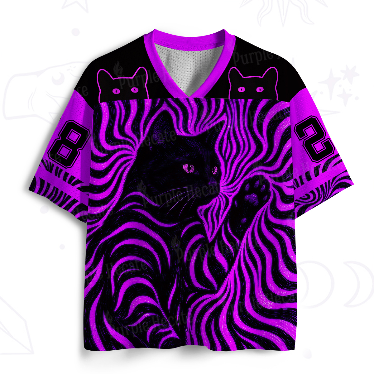 Purplehecate Psychedelic Cat Mesh Jersey