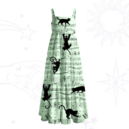 Purplehecate Catwalk Notes Strappy Wide Straps Maxi Dress