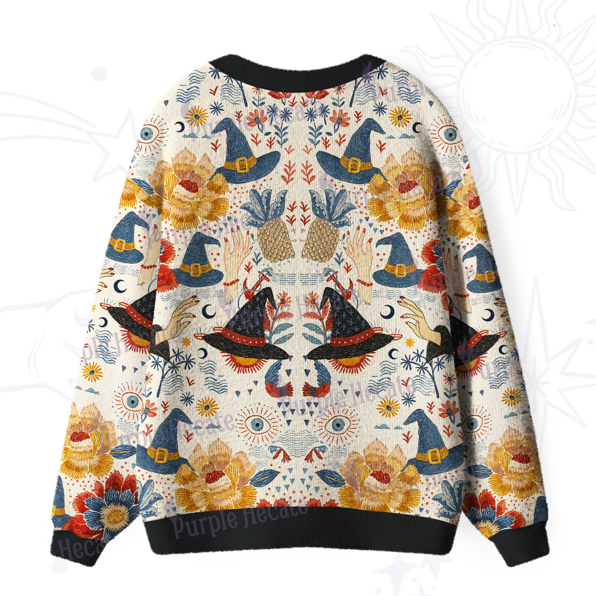 Purplehecate Witching Bloom Ugly Cardigan Sweaters