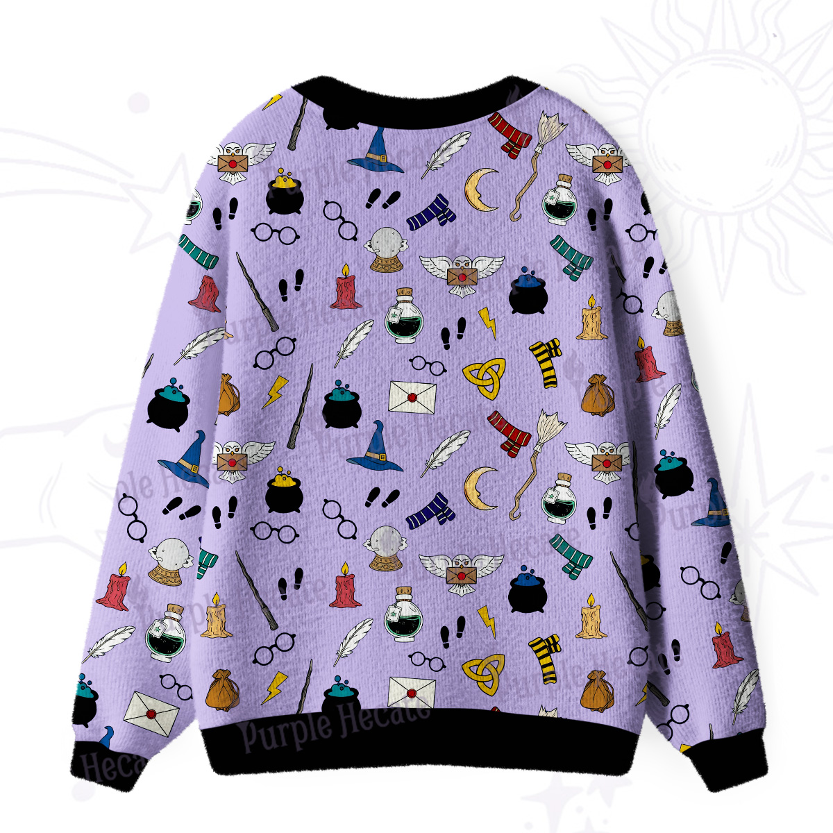 Purplehecate Wizard School Magic Ugly Cardigan Sweaters
