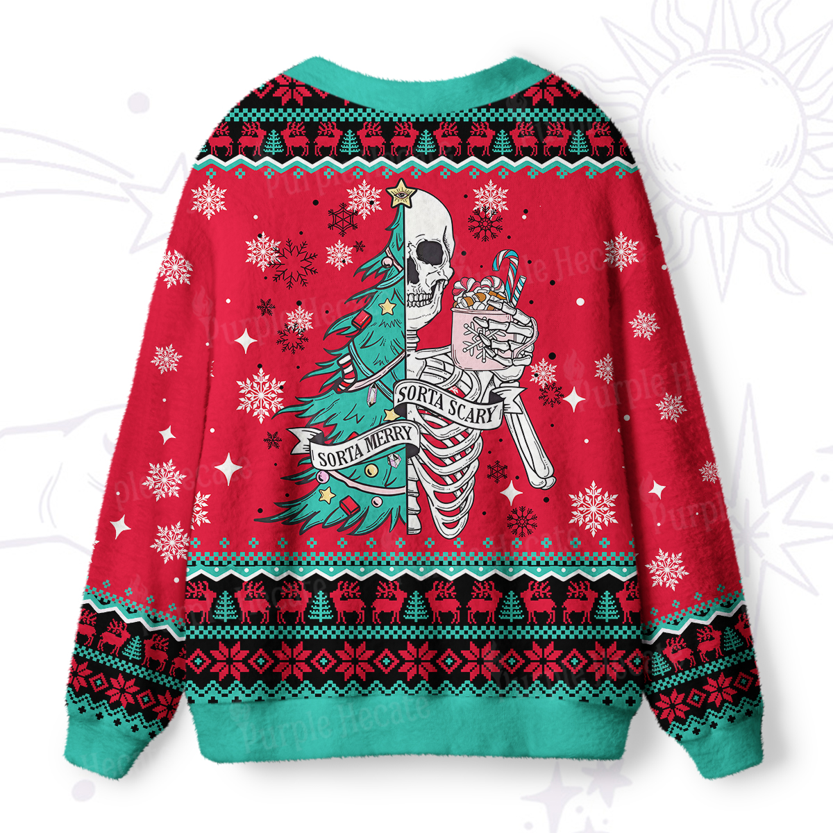 Purplehecate Sorta Merry Sorta Scary Christmas Ugly Cardigan Sweaters