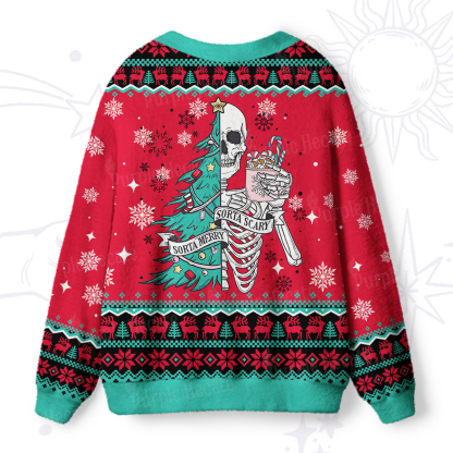 Purplehecate Sorta Merry Sorta Scary Christmas Ugly Cardigan Sweaters