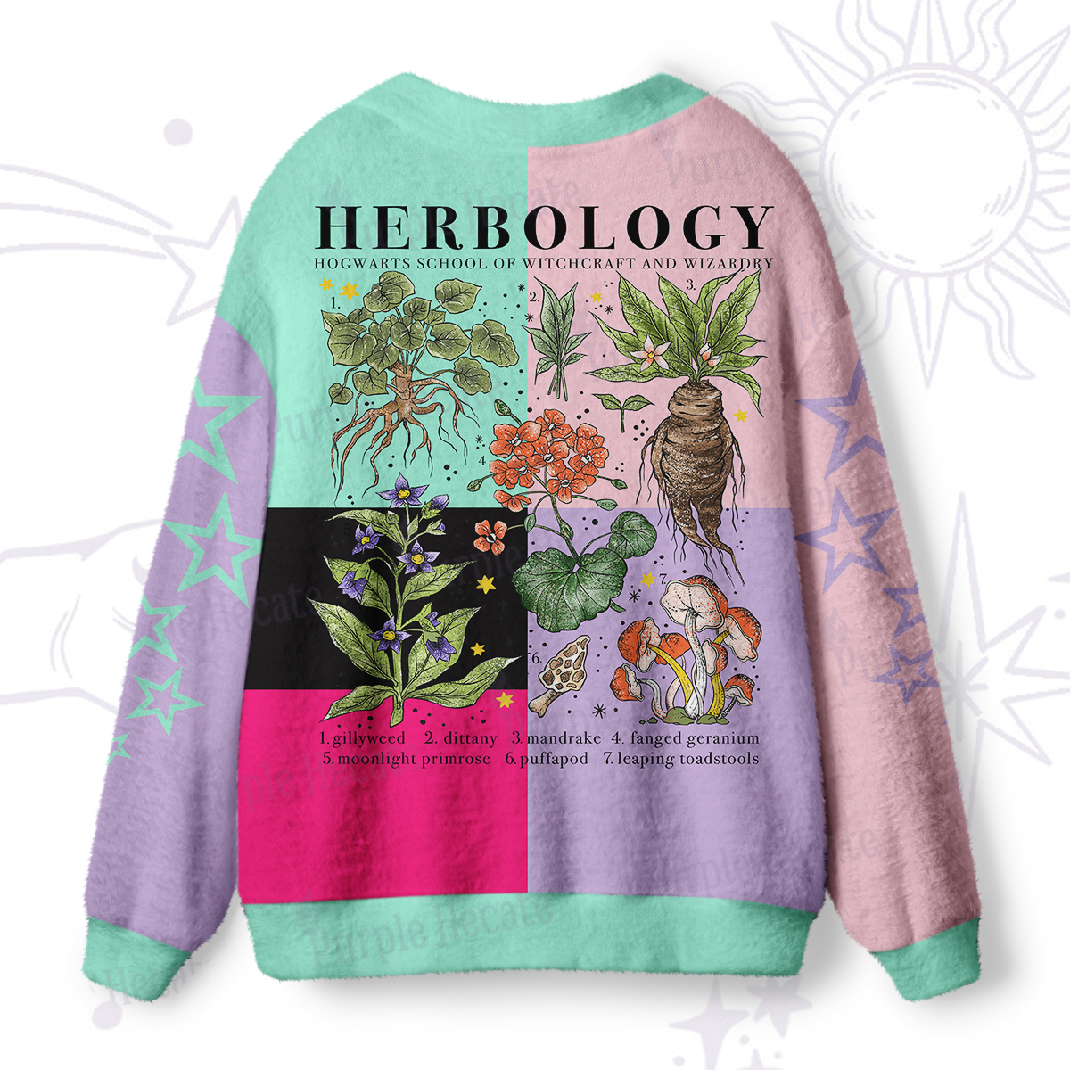 Purplehecate Magical Herbcraft Ugly Cardigan Sweaters