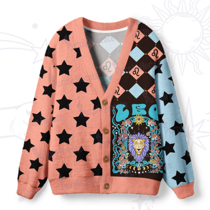 Purplehecate Leo Spirit Zodiac Ugly Cardigan Sweaters