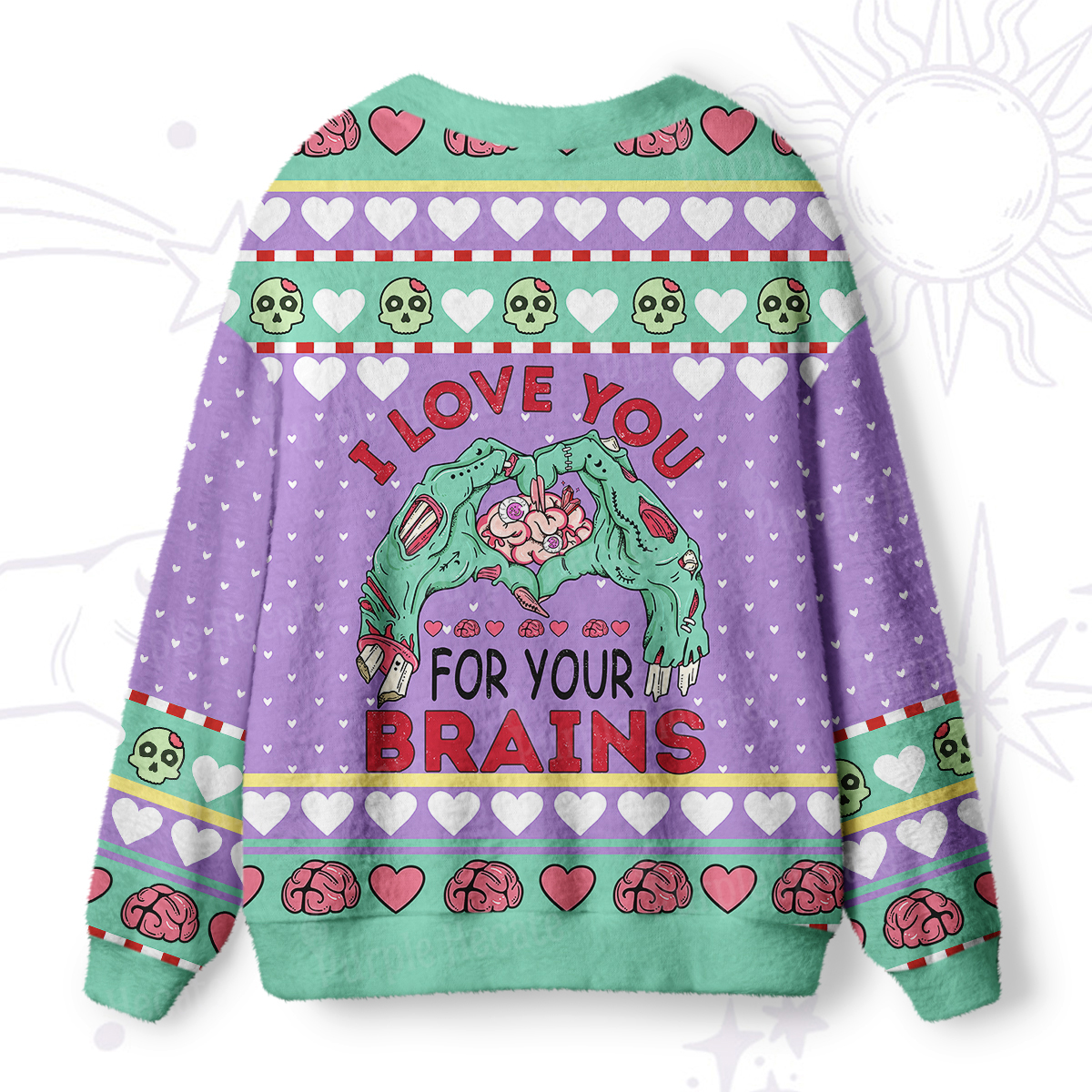 Purplehecate I Love You For Your Brains Ugly Cardigan Sweaters