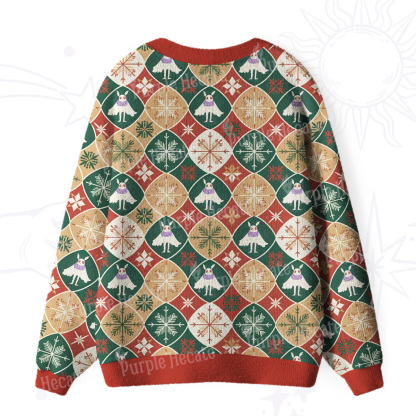 Purplehecate Retro Mothman Snowflake Ugly Cardigan Sweaters