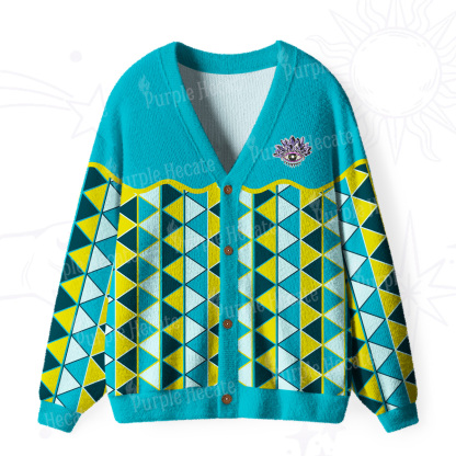 Purplehecate Enchanted Prism Eye Ugly Cardigan Sweaters