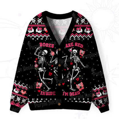 Purplehecate Purplehecate Roses Are Red Inside I'm Dead Ugly Cardigan Sweaters