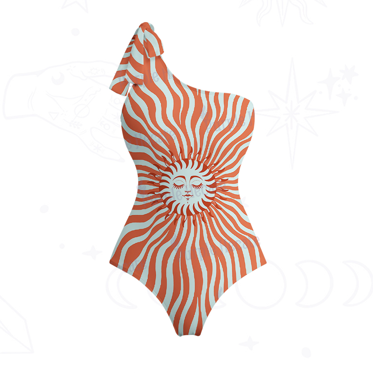 Purplehecate Stellar Symphony One-Shoulder One-Piece Swimsuit