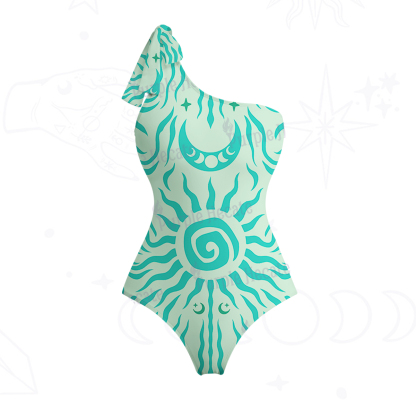 Purplehecate Solar Ritual One-Shoulder One-Piece Swimsuit