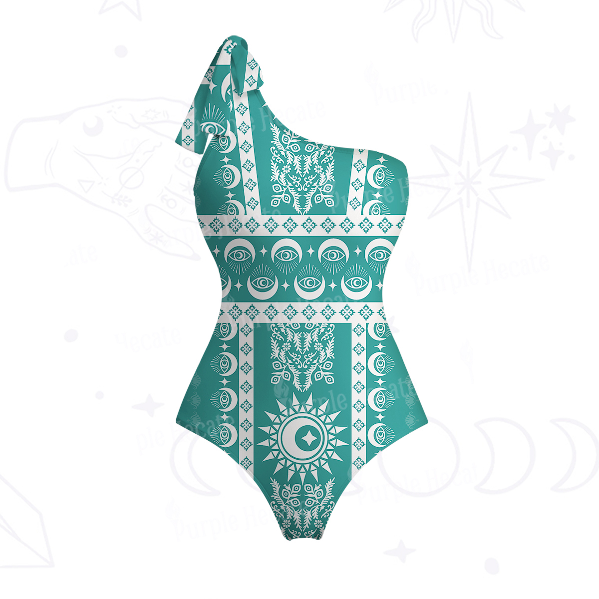 Purplehecate Visionary Sun One-Shoulder One-Piece Swimsuit