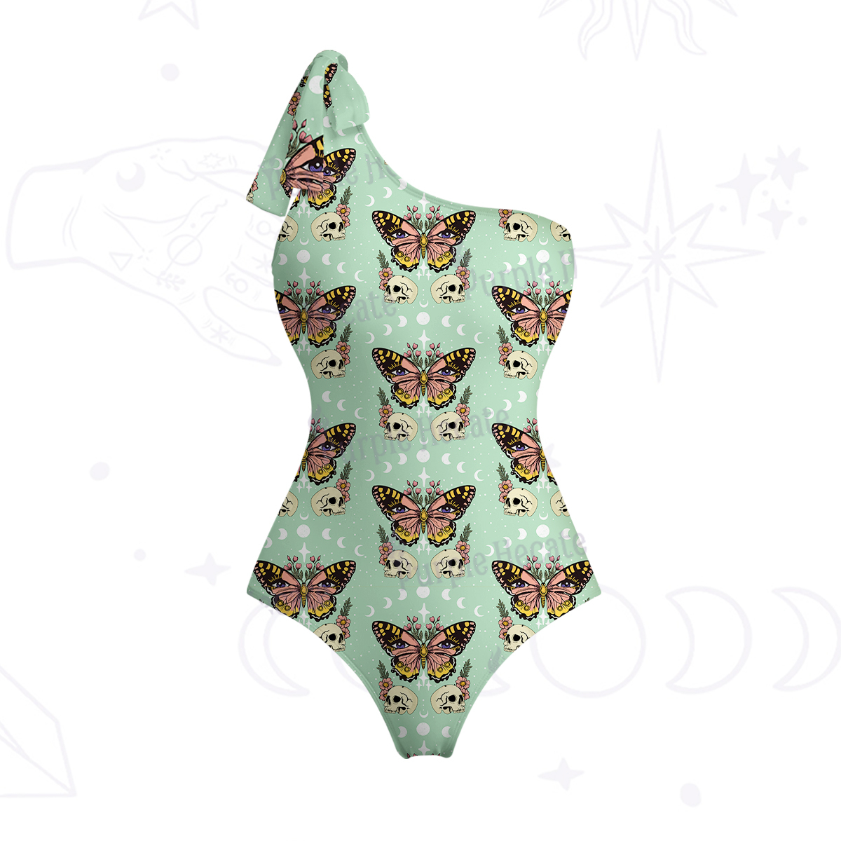Purplehecate The Endings Won't End You One-Shoulder One-Piece Swimsuit
