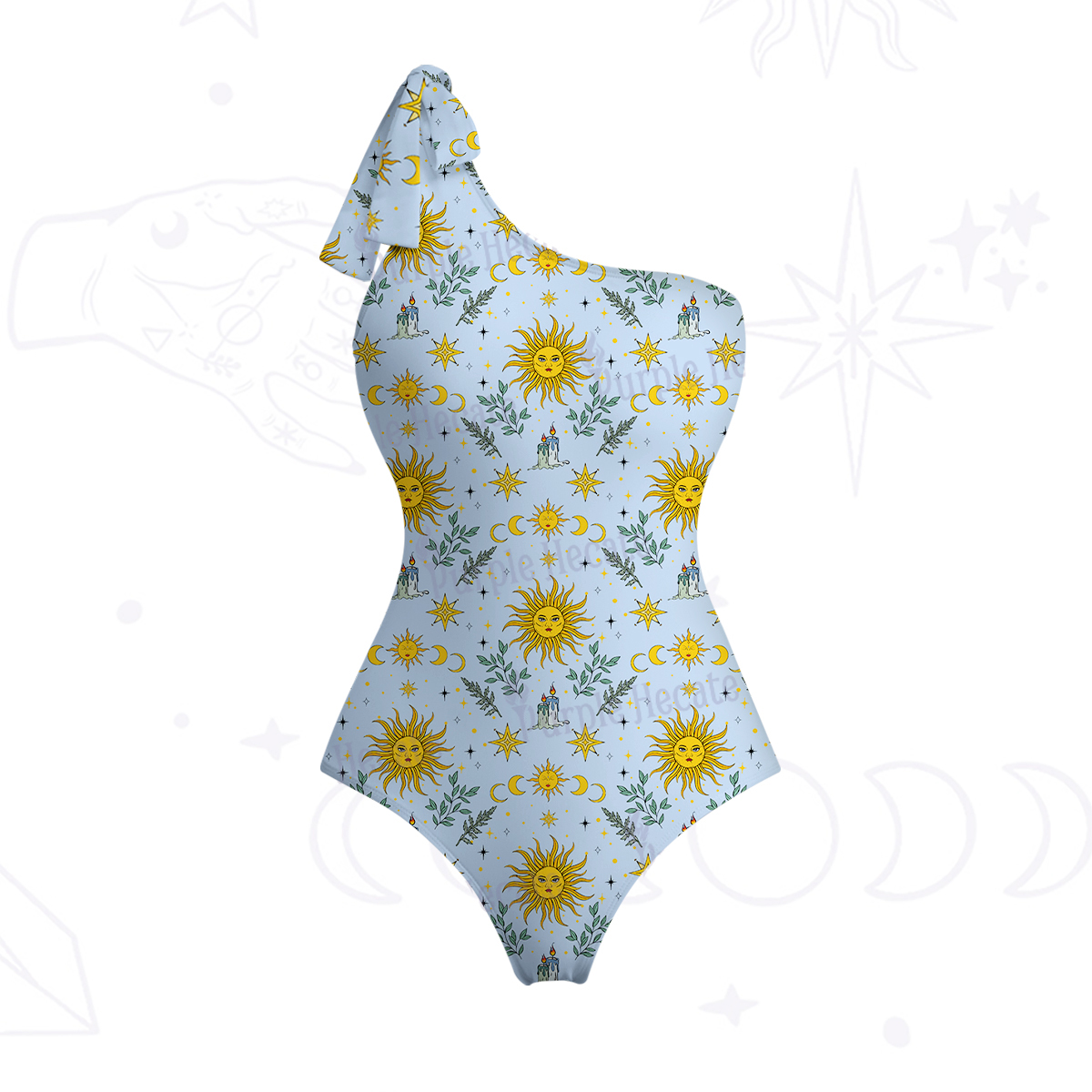 Purplehecate Magic Sun One-Shoulder One-Piece Swimsuit
