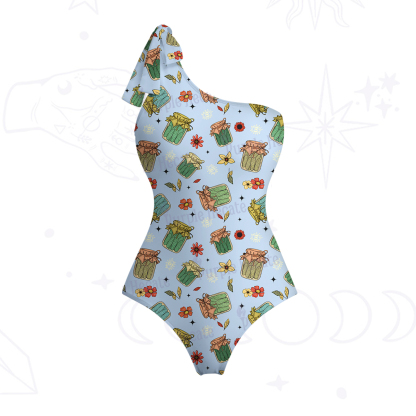 Purplehecate The Pickles One-Shoulder One-Piece Swimsuit