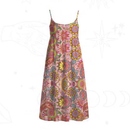 Purplehecate Mandala Dream Spaghetti Strap Midi Dress