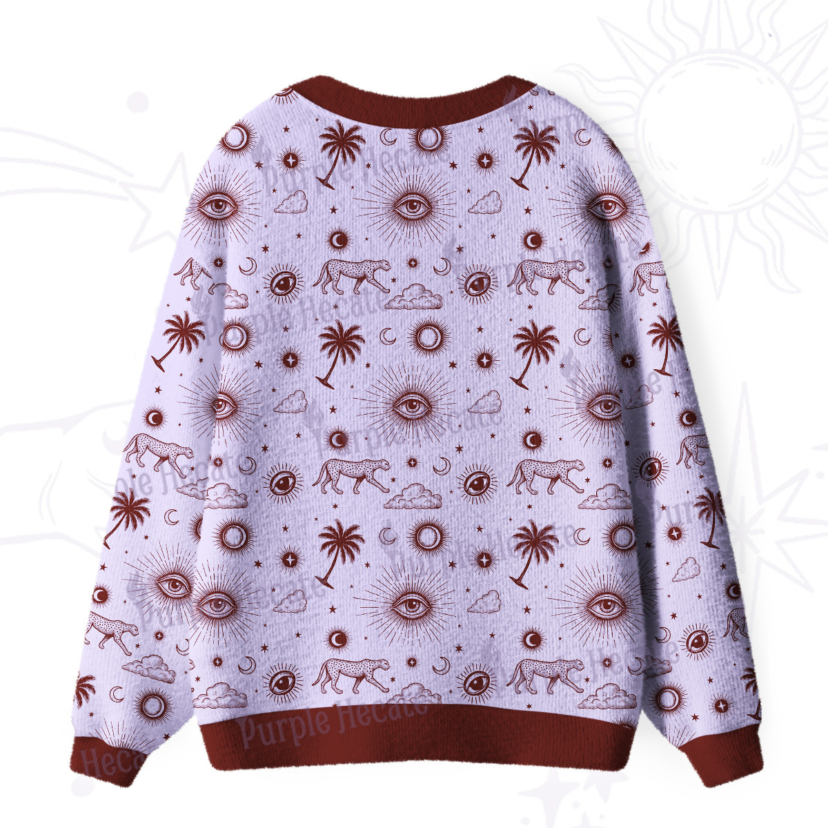 Purplehecate Prehistoric Fantasy Ugly Cardigan Sweaters