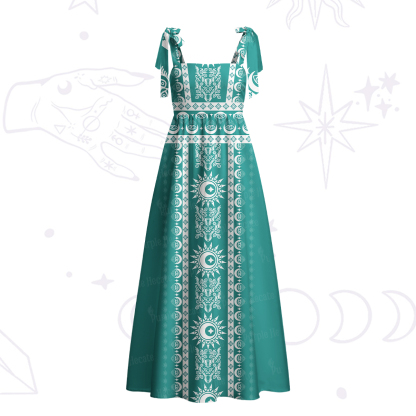 Purplehecate Visionary Sun Tie Shoulder Maxi Dress