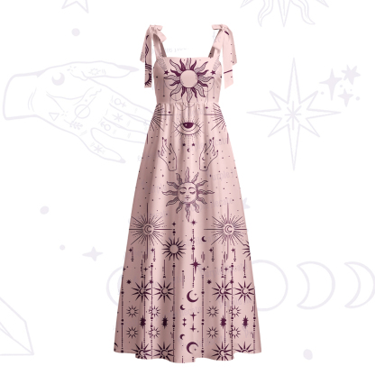 Purplehecate Solar Oracle Tie Shoulder Maxi Dress