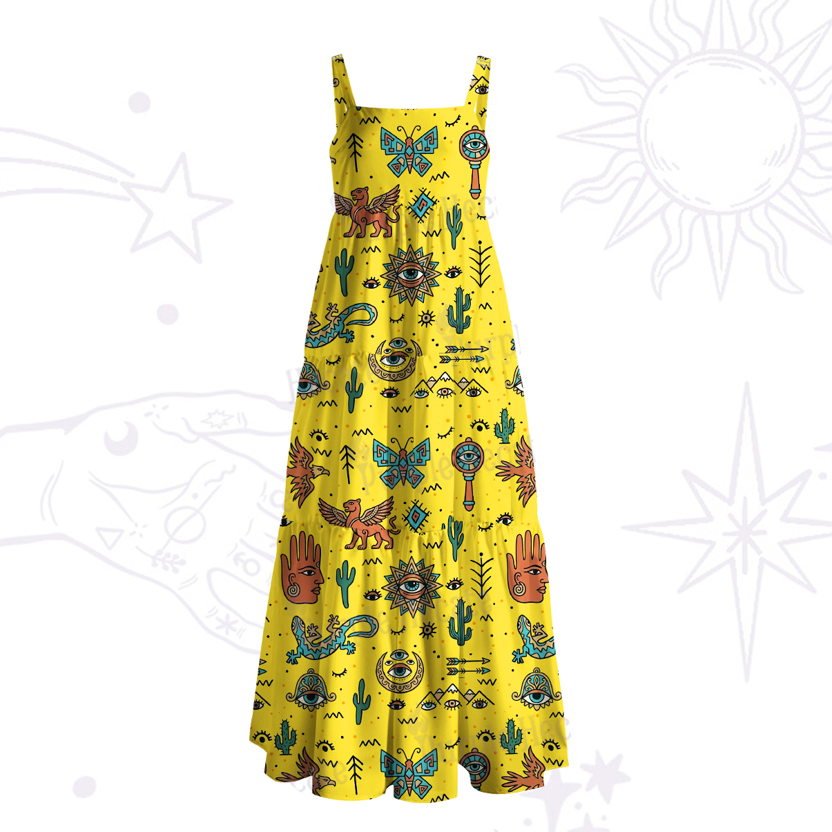 Purplehecate Mystic Desert Spirit Wide Straps Maxi Dress