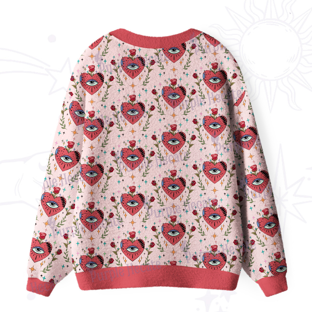 Purplehecate Sacred Heart Ugly Cardigan Sweaters