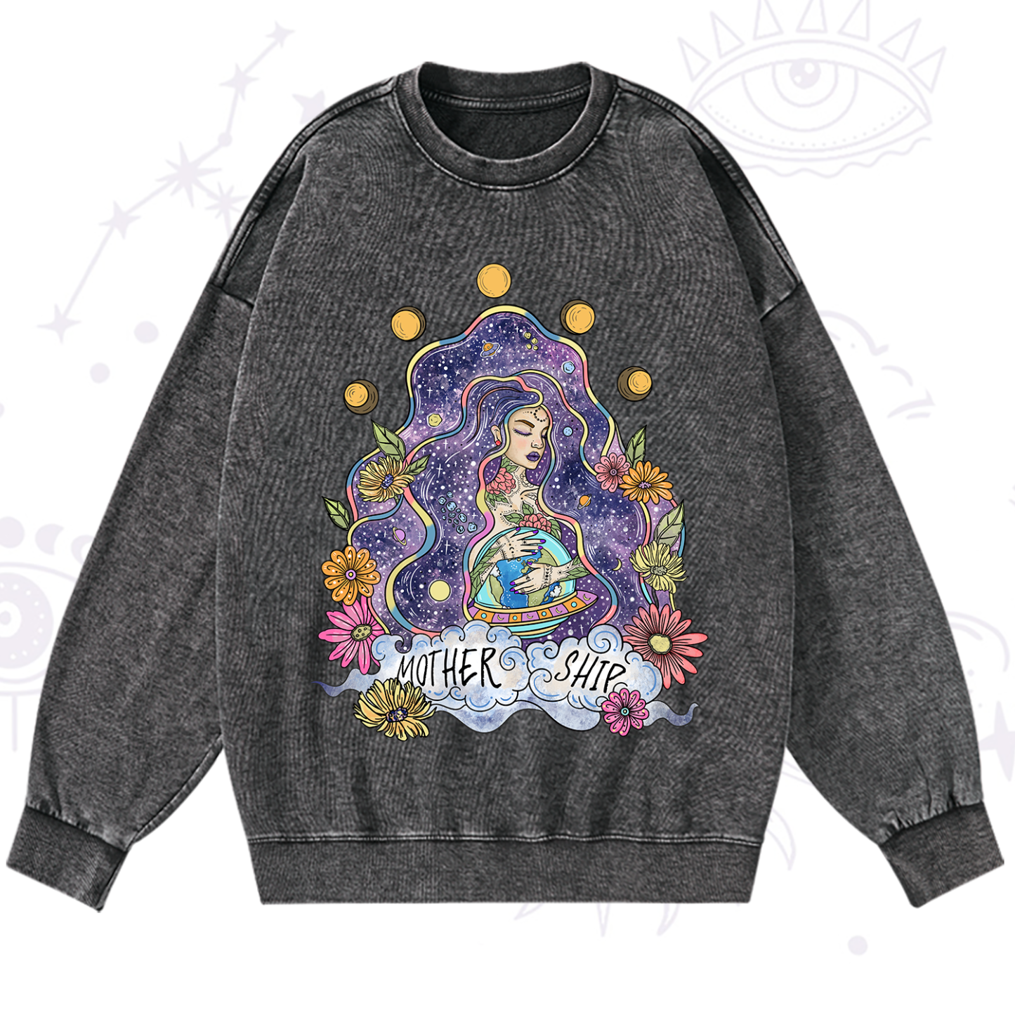 Magic Purplehecate Mother Ship Washed Sweatshirt