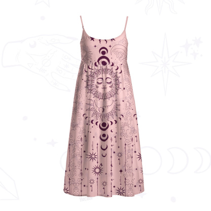 Purplehecate Lunar Eclipse Spaghetti Strap Midi Dress