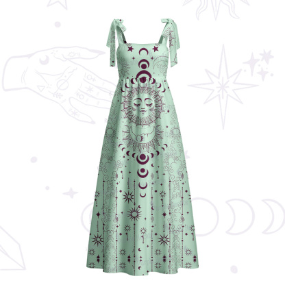 Purplehecate Lunar Eclipse Tie Shoulder Maxi Dress