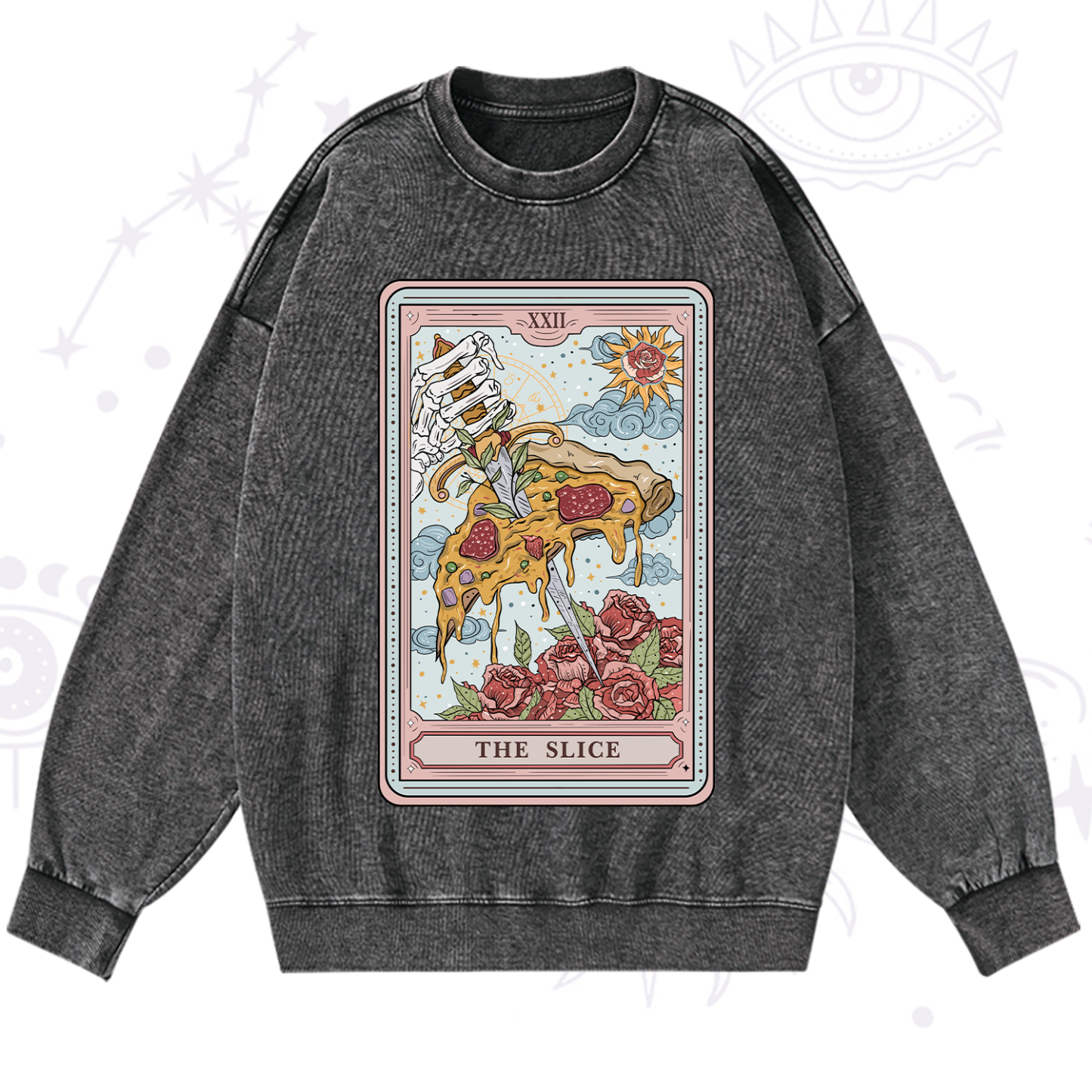 Magic Purplehecate The Slice Tarot Washed Sweatshirt