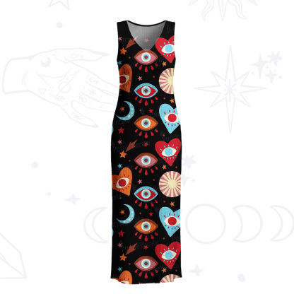 Purplehecate The Enchanted Eye of Love Crochet Knit Maxi Dress