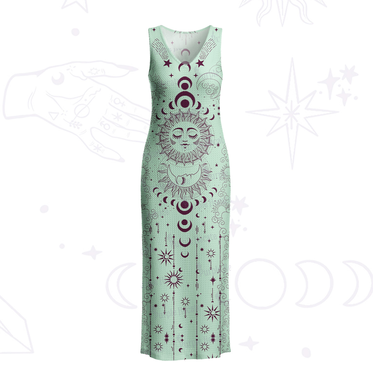 Purplehecate Lunar Eclipse Crochet Knit Maxi Dress