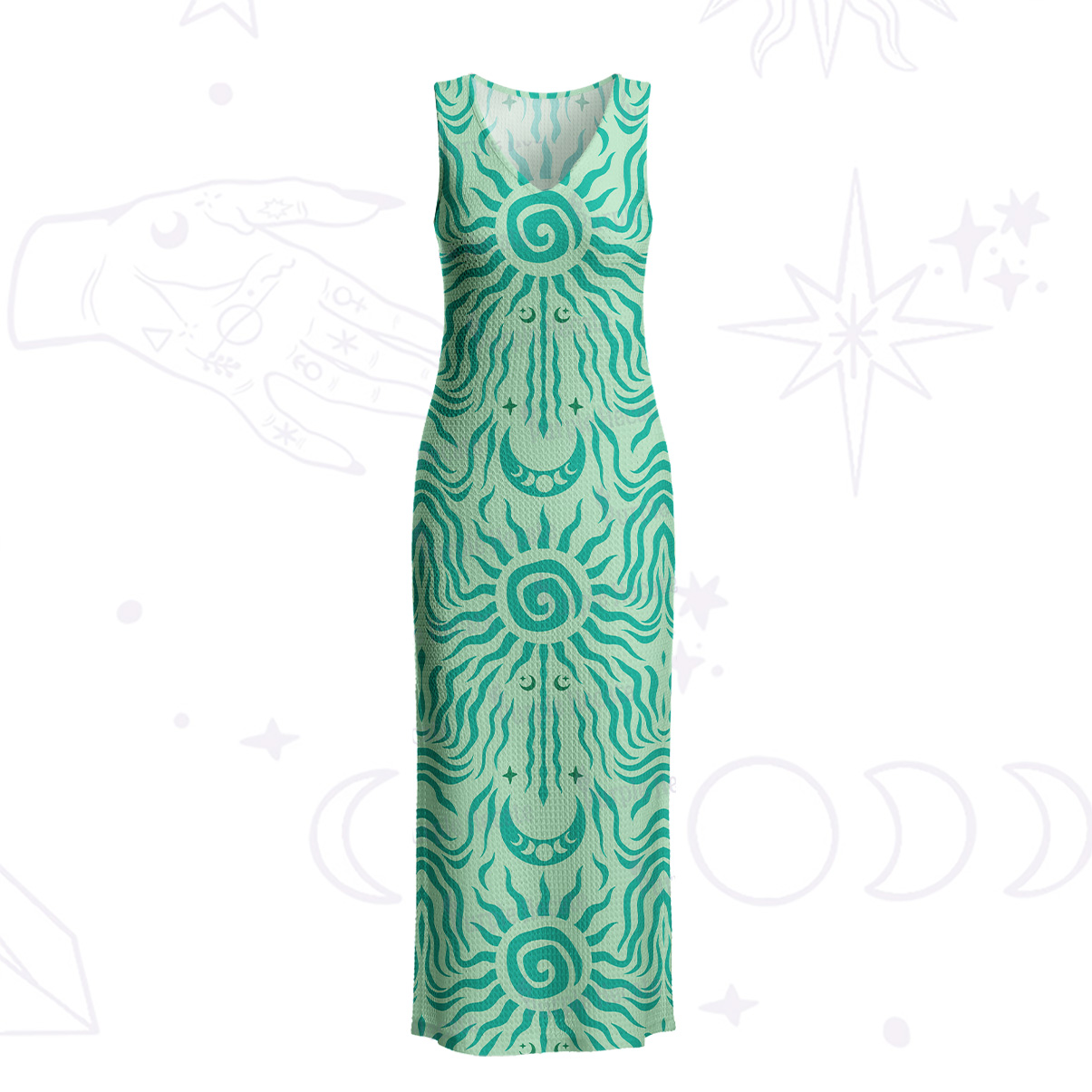 Purplehecate Solar Ritua Crochet Knit Maxi Dress