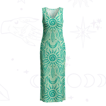 Purplehecate Solar Ritua Crochet Knit Maxi Dress