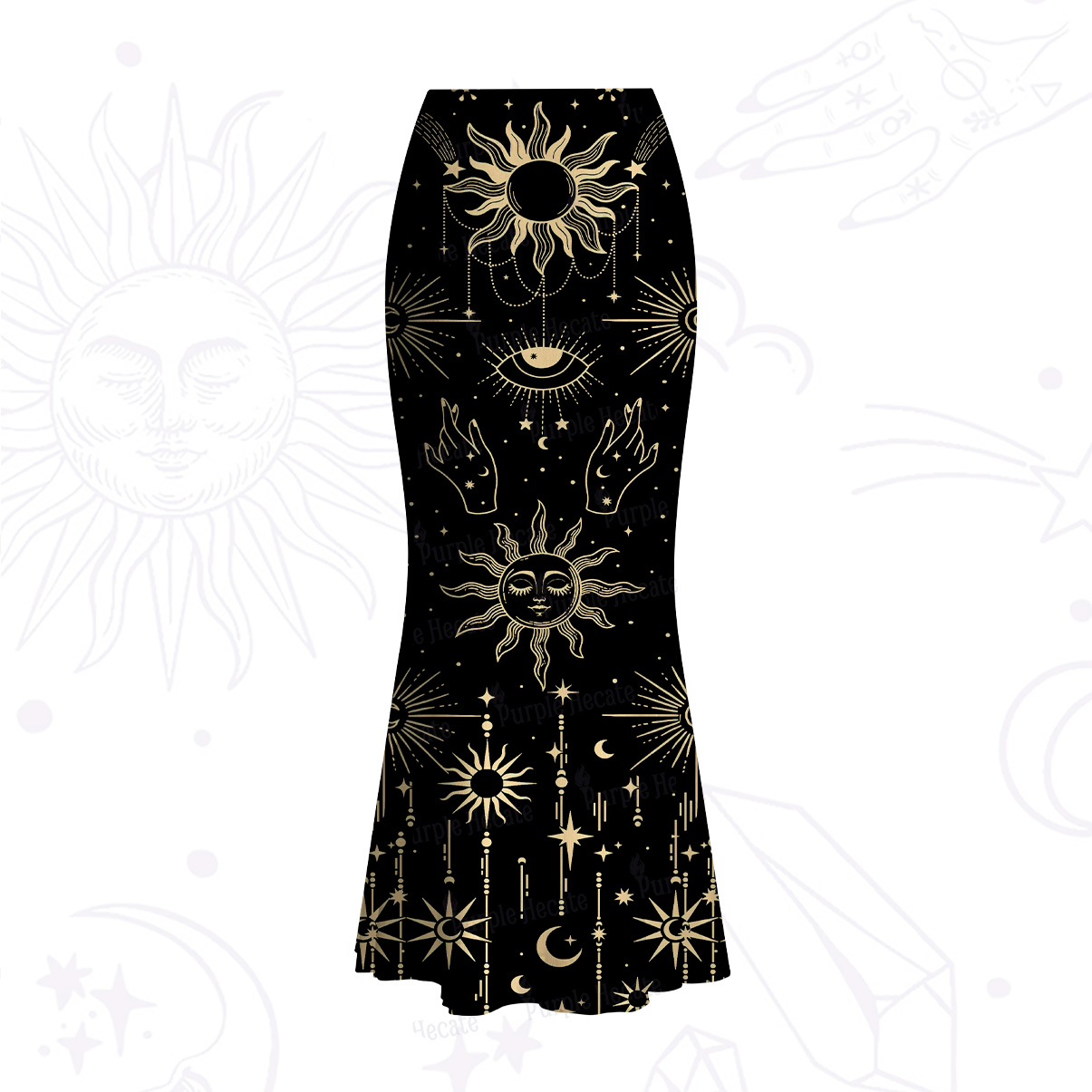 Purplehecate Solar Oracle Mesh Mermaid Hem Skirt