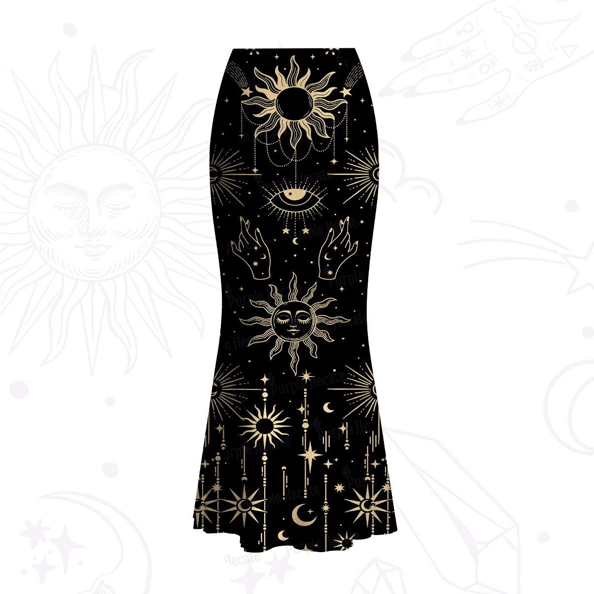 Purplehecate Solar Oracle Mesh Mermaid Hem Skirt
