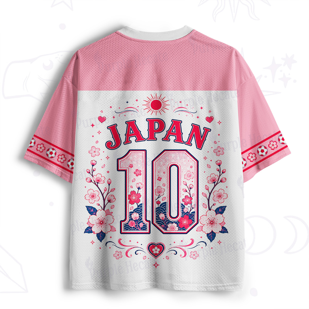 Purplehecate Sakura Lucky Cat Japan Soccer Mesh Jersey