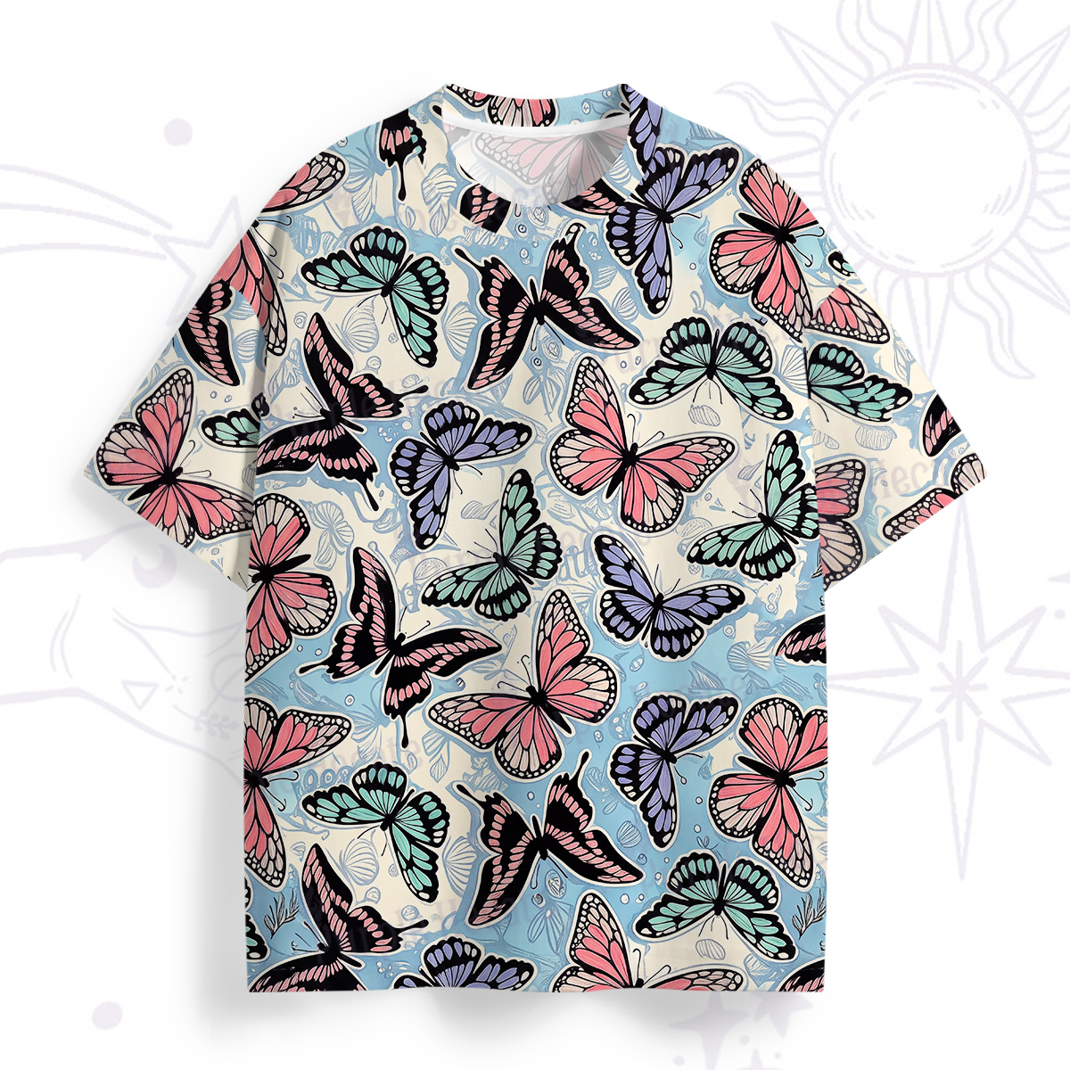 Purplehecate Butterfly Print All Over Print T-Shirt