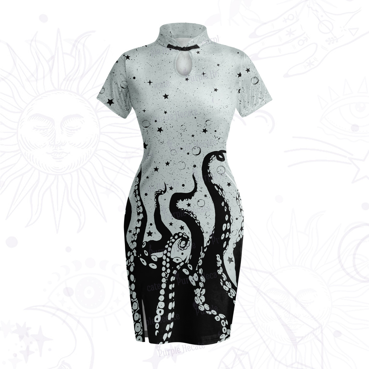 Purplehecate Tentacles of the Deep Velvet Bodycon Dress