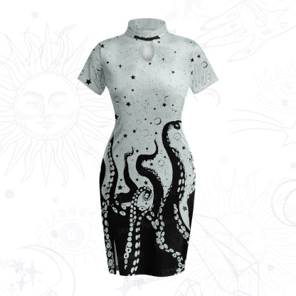 Purplehecate Tentacles of the Deep Velvet Bodycon Dress