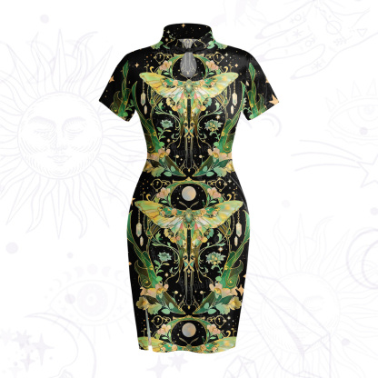 Purplehecate Moon Moth Rave Velvet Bodycon Dress