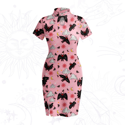 Purplehecate Cryptid Mothman Velvet Bodycon Dress