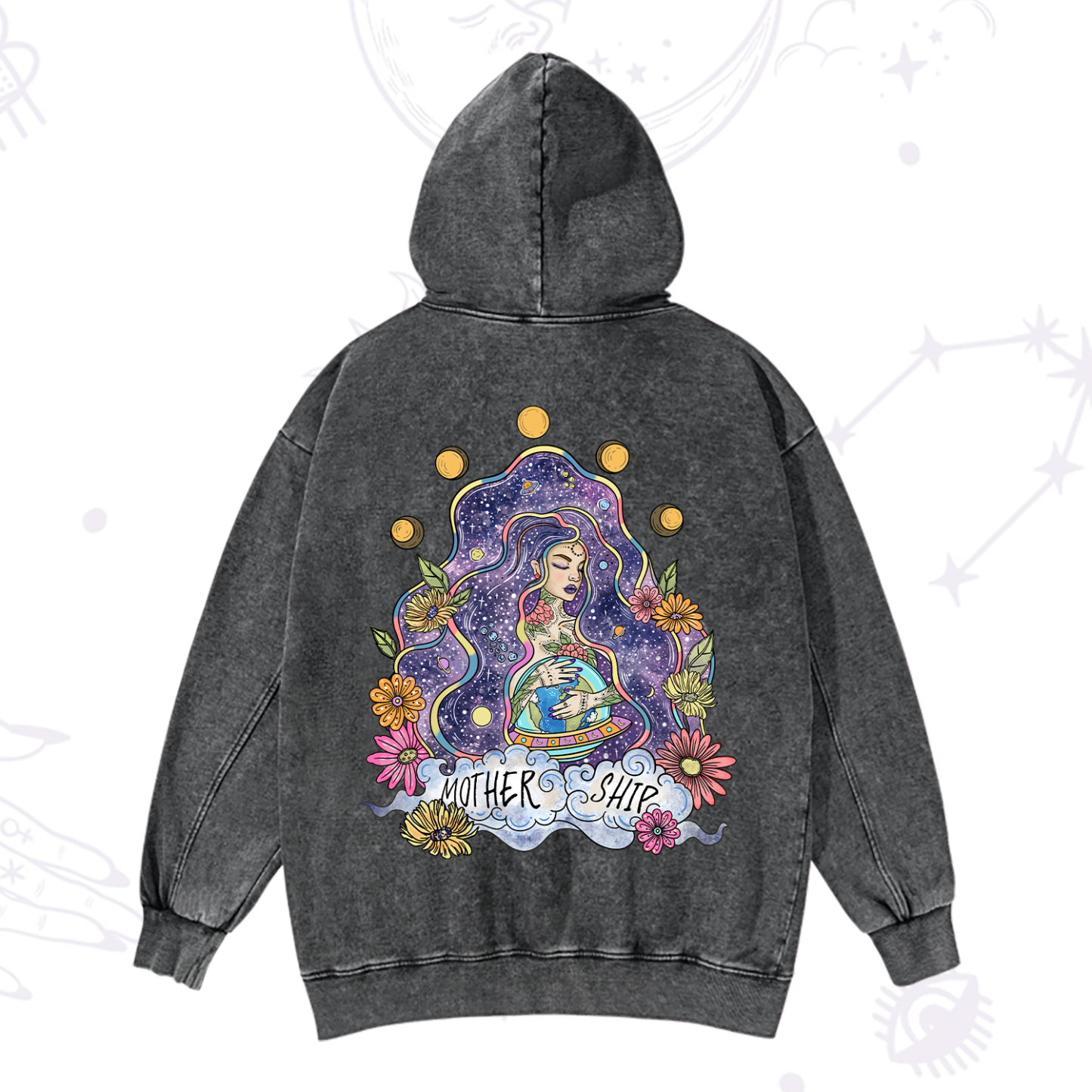 Magic Purplehecate Mother Ship Washed Hoodie