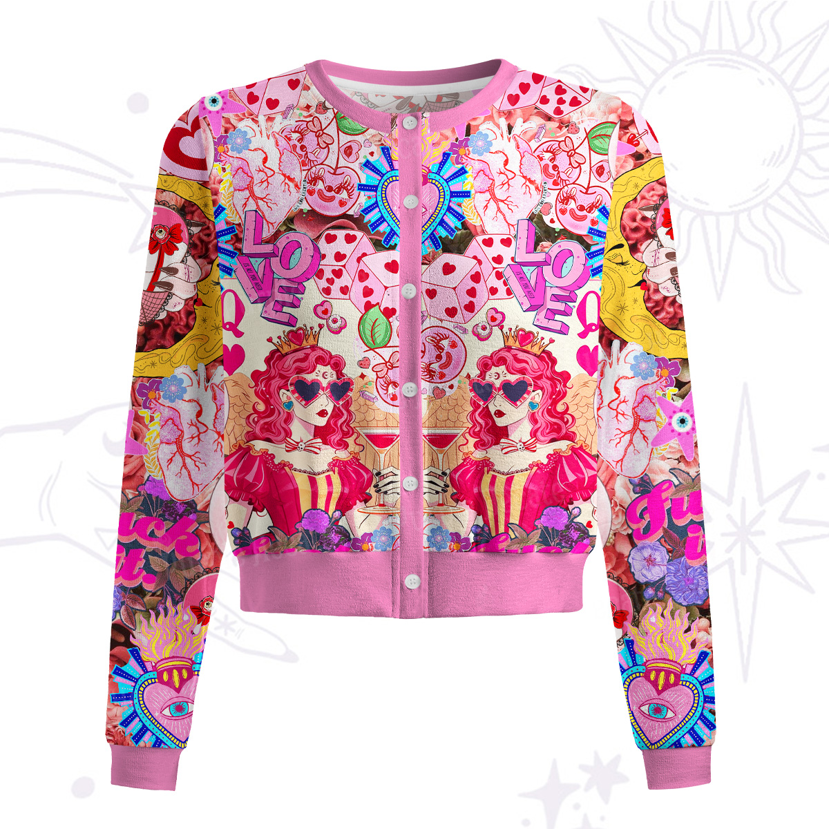 Purplehecate Queen of Hearts Angel Graphic Knit Cardigan