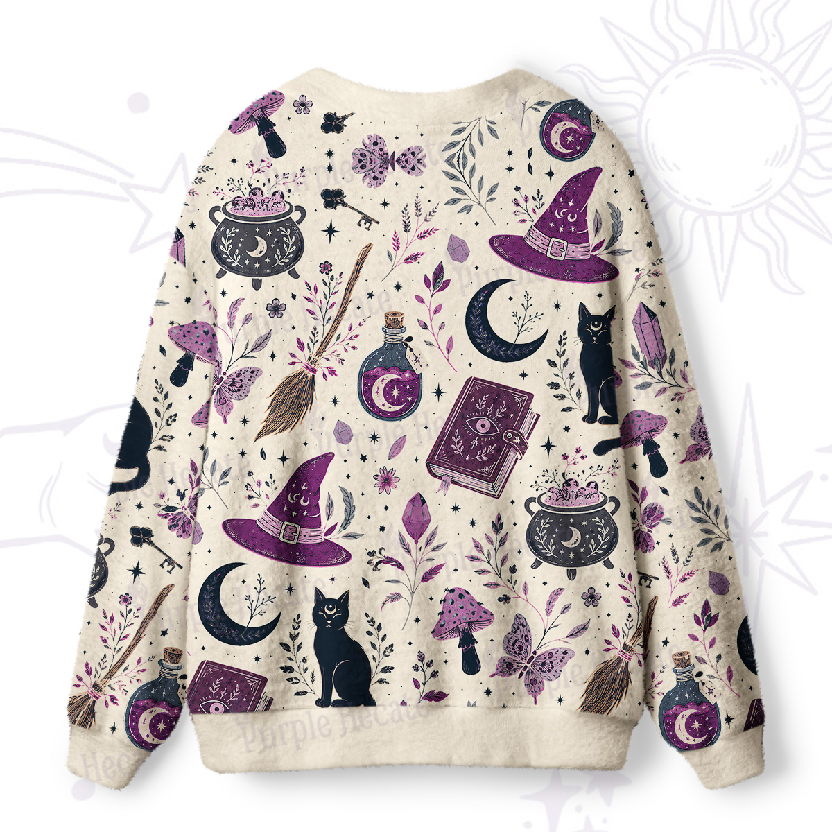 Purplehecate Witchcraft Spellbook Ugly Cardigan Sweaters