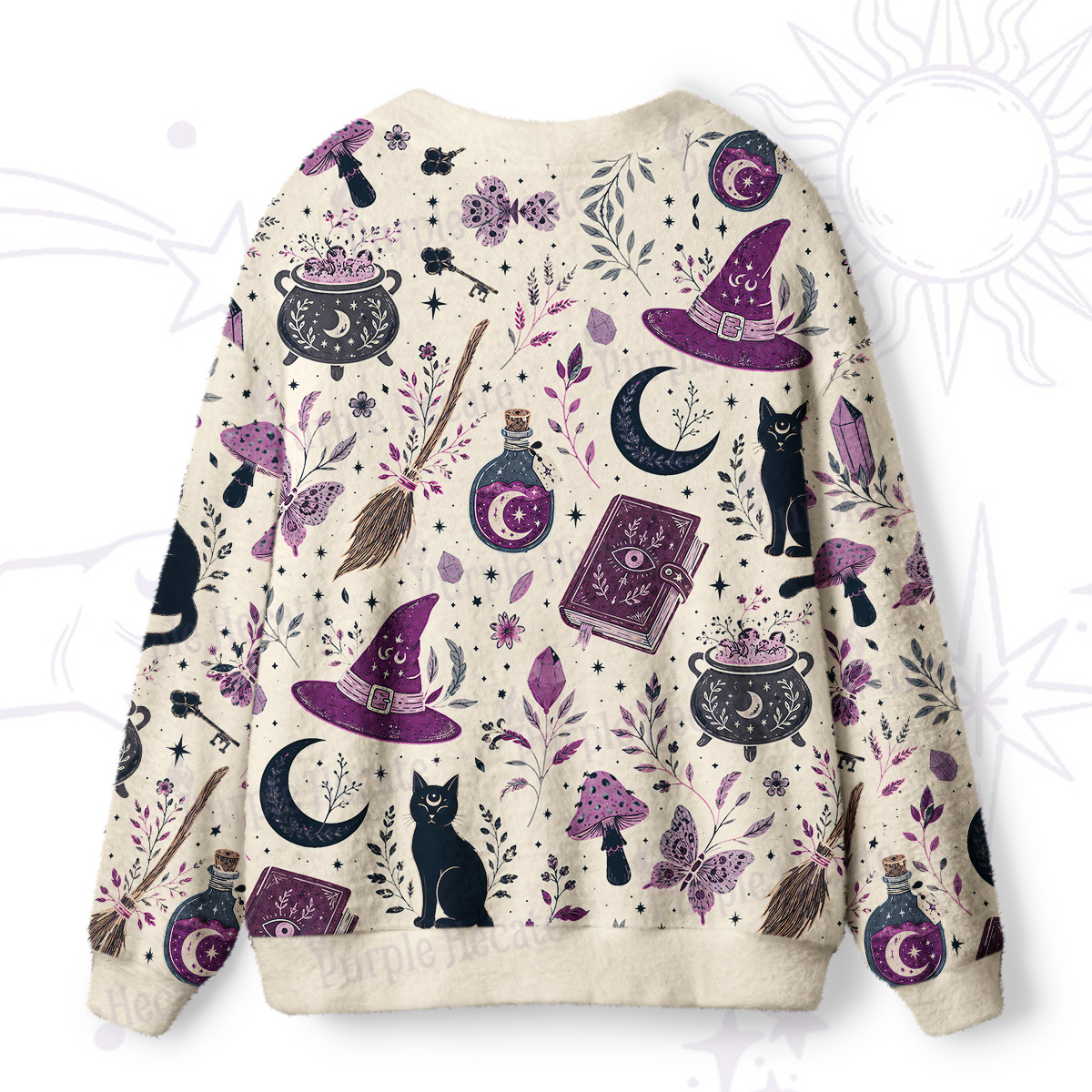 Purplehecate Witchcraft Spellbook Ugly Cardigan Sweaters