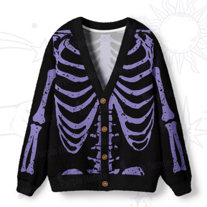Purplehecate Skeleton Ugly Cardigan Sweaters
