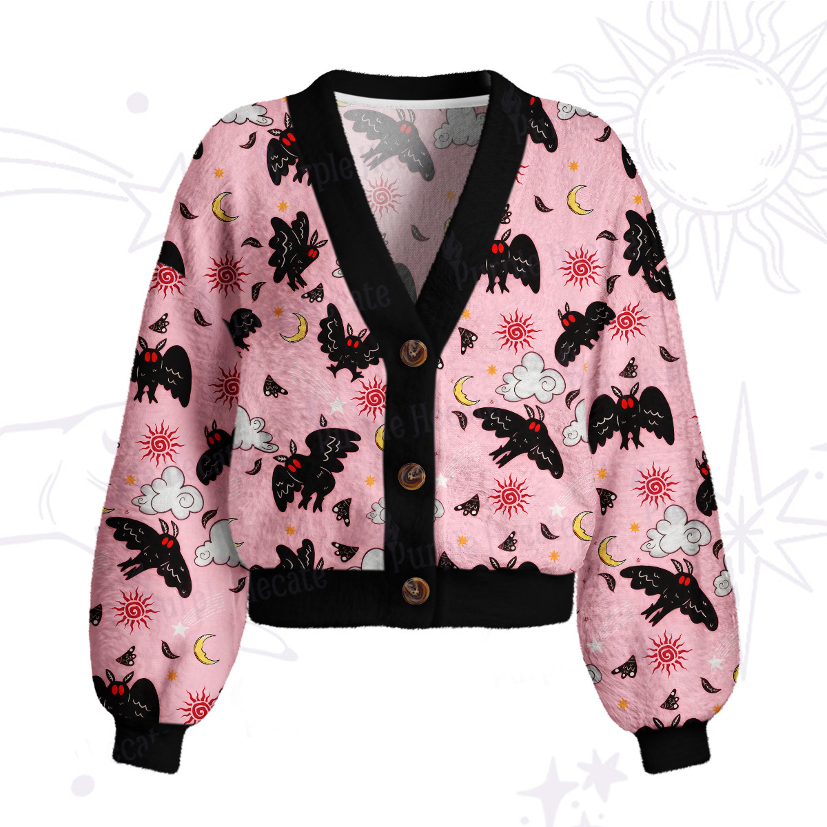 Purplehecate Cryptid Mothman Cardigan Sweaters