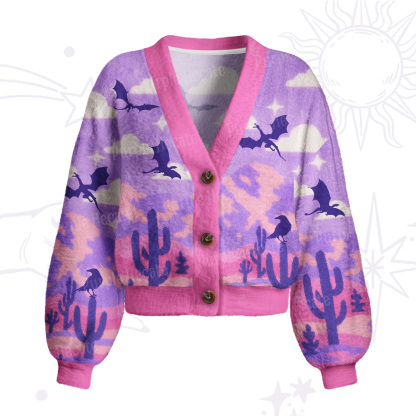 Purplehecate Mystic Desert Dragons Cardigan Sweaters