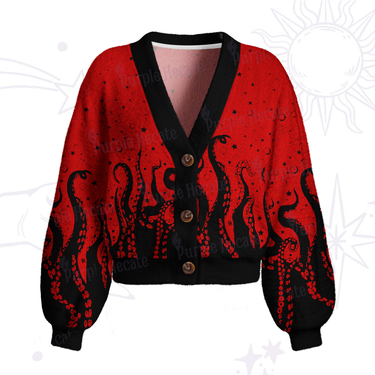 Purplehecate Tentacles of the Deep Cardigan Sweaters