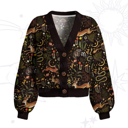 Purplehecate Enchanted Forest Animals Cardigan Sweaters