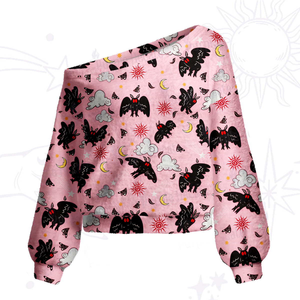 Purplehecate Cryptid Mothman One Shoulder Sweaters